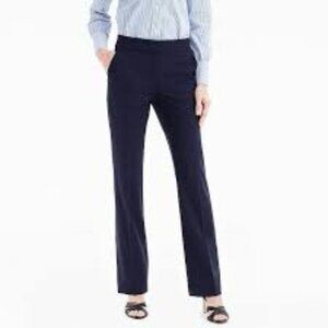 J Crew Edie Full Length Trouser in Black Wool 00P
